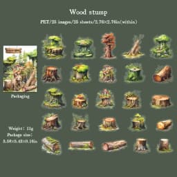 JIANWU Forest Home Series Vintage Plant Animal Material Collage PET Sticker Creative DIY Journal Scrapbooking Stationery