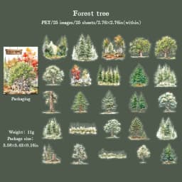 JIANWU Forest Home Series Vintage Plant Animal Material Collage PET Sticker Creative DIY Journal Scrapbooking Stationery