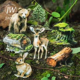 JIANWU Forest Home Series Vintage Plant Animal Material Collage PET Sticker Creative DIY Journal Scrapbooking Stationery