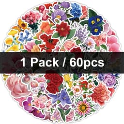 30/60/180 Flowers Stickers Cartoon Cute Decals Toy Stationery Guitar Phone Bicycle Laptop Luggage Car Graffiti Kids Sticker