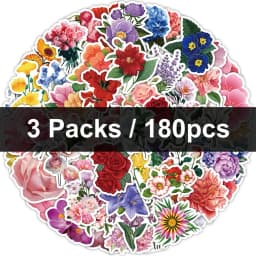 30/60/180 Flowers Stickers Cartoon Cute Decals Toy Stationery Guitar Phone Bicycle Laptop Luggage Car Graffiti Kids Sticker