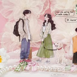 Etori Life Series: the Rest of My Life with You - Beautiful Figures Paired with Romantic Scenes Collage Decorative Stickers for Scrapbooking Supplies, Photo Albums, Office Notebooks, Phone Stickers, Room Decoration, Gift Bags, Student Stationery, Children's Stickers, Valentine's Day Materials, Small Gifts, Waterproof Decals