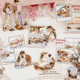 Etori Life Series: the Rest of My Life with You - Beautiful Figures Paired with Romantic Scenes Collage Decorative Stickers for Scrapbooking Supplies, Photo Albums, Office Notebooks, Phone Stickers, Room Decoration, Gift Bags, Student Stationery, Children's Stickers, Valentine's Day Materials, Small Gifts, Waterproof Decals