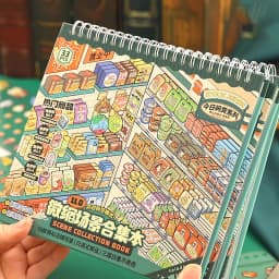 Mr.Paper 33Pcs Miniature Scene Sticker Book 3D House Landscape Stickers DIY Craft for Journal Scrapbook Collage