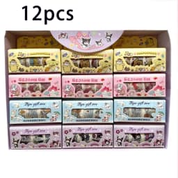 Sanrio Kuromi Character and Paper Tape Set - Cute Decorative Stickers, Suitable for Stationery and DIY Crafting.