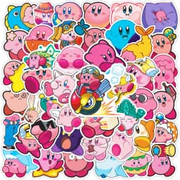 50PCS Game Kawaii Kirby Stickers Decals Classic Toys DIY Phone Luggage Guitar Car Cartoon Graffiti Sticker Kids Gift