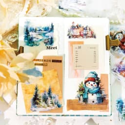 20pcs/bag PET Christmas Town Sticker Romantic Winter Snowpines Snowman Diary Scrapbook DIY Decorative Stickers