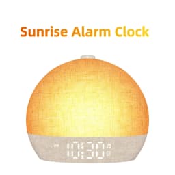 Wake Up Lights Sunrise Alarm Clock Dimmable Night Light White Noise Sound Machine with 30 Soothing Sounds for Heavy Sleeper Gift