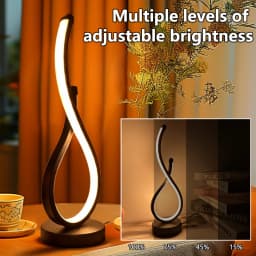 LED Night Table Lamp Modern Spiral Dimmable Bedside Bedroom Lamps Nightstand Desk Lamp Night Light for Living Room Home Office