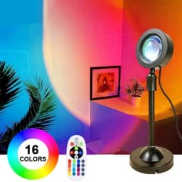 16 Color RGB Ambient Light LED Night Light Projection Light with Remote Control, USB Power Supply