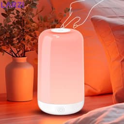 Smart Touch Bedside Table Lamp Dimmable RGB Bluetooth LED Night Light Rechargeable Kids Desk Lamp Camping Room Atmosphere Decor