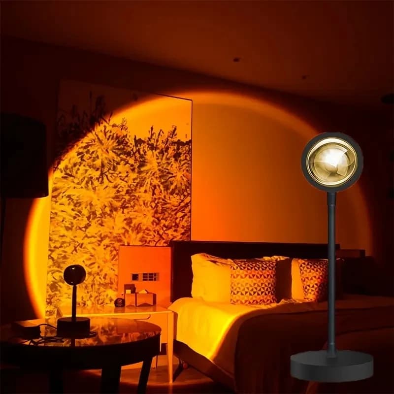1pc LED Sunset Light, Sunset Light Projector Atmosphere Light, Bedroom LED Night Light Projector, Room Atmosphere Light Office