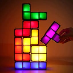7 Colors Stackable Night Light, DIY Gaming Lamp, Puzzle Novelty LED Night Light, 3D Puzzles Night Light for Kids, Game Lovers