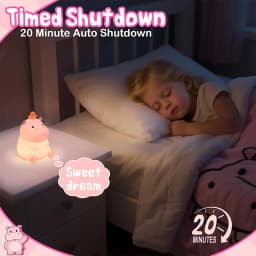 Hippo Night Light, Cute Hippopotamus Lamp for Kids, Soft Silicone Nursery Nightlight LED Touch Lamps, Kids Bedroom Decor