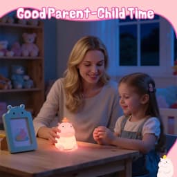 Hippo Night Light, Cute Hippopotamus Lamp for Kids, Soft Silicone Nursery Nightlight LED Touch Lamps, Kids Bedroom Decor