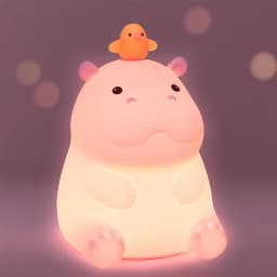 Hippo Night Light, Cute Hippopotamus Lamp for Kids, Soft Silicone Nursery Nightlight LED Touch Lamps, Kids Bedroom Decor