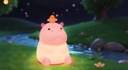 Hippo Night Light, Cute Hippopotamus Lamp for Kids, Soft Silicone Nursery Nightlight LED Touch Lamps, Kids Bedroom Decor