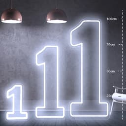 Extra-Large LED Neon Numbers Sign 76cm/100cm Stand up & Wall Mounted for Birthday Wedding Celebration Party Decor