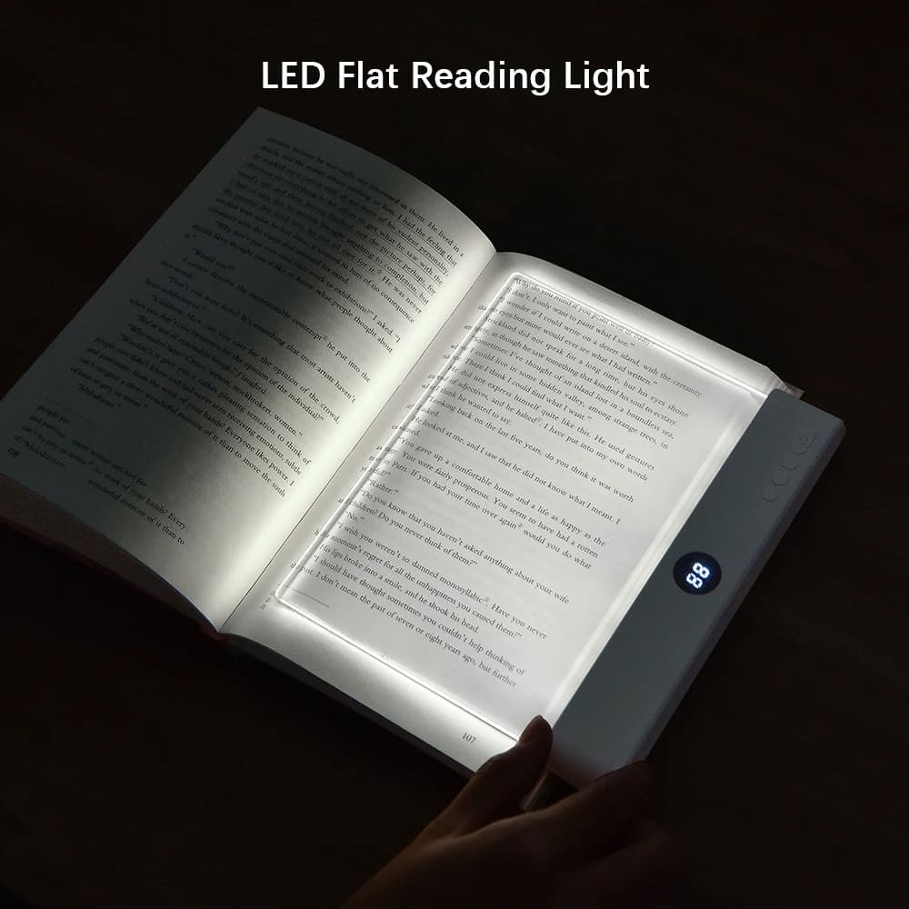 LED Book Light and Night Light 2 in 1, 3 Color Temperatures & Stepless Dimming, USB Rechargeable Reading Light with Timer for Ni