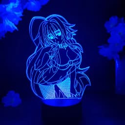 Anime High School DxD Rias Gremory LED Night Light 7 Color Changing Touch Remote Colorful Bedside Lamp for Friends Birthday Gift