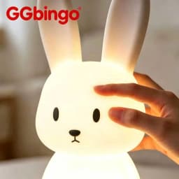 GGbingo Silicone Rabbit LED Night Light with Touch Sensor Cute Animal Table Lamp for Bedroom Decor Gift for Kids Baby Child Home
