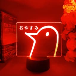 Oyasumi punpun Characters Duck 3d Illusion Nightlight Good Night Punpun Manga Lamp for Kids Bedroom Decoration New Year Gift