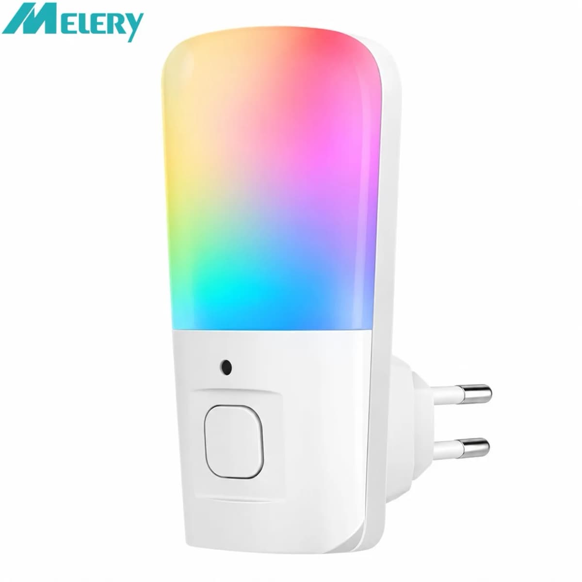 Melery Night Light Bulbs EU Plug 0.5W Low Power Sensor Control RGB Plug-in Color Changing Susk To Dawn Home Office Lamp Creative