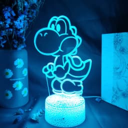 Harajuku Popular Funny Yoshi 3D Laser Acrylic Lamp 7 Color Changing Nightlight for Kids Bedroom Decoration Xmas Gift Desk Lamps