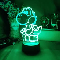Harajuku Popular Funny Yoshi 3D Laser Acrylic Lamp 7 Color Changing Nightlight for Kids Bedroom Decoration Xmas Gift Desk Lamps