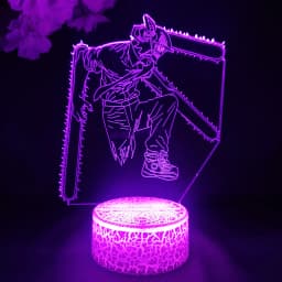 Colorful Anime Figure Nightlight Power 3D Lamp Denji Manga Lights Cute Makima Lighting Decoration Lamps for Bedroom Xmas Gift
