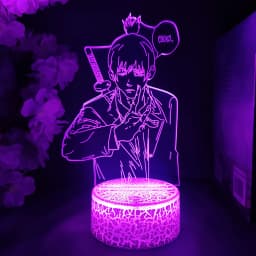 Colorful Anime Figure Nightlight Power 3D Lamp Denji Manga Lights Cute Makima Lighting Decoration Lamps for Bedroom Xmas Gift