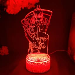Colorful Anime Figure Nightlight Power 3D Lamp Denji Manga Lights Cute Makima Lighting Decoration Lamps for Bedroom Xmas Gift