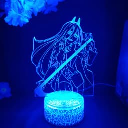 Colorful Anime Figure Nightlight Power 3D Lamp Denji Manga Lights Cute Makima Lighting Decoration Lamps for Bedroom Xmas Gift