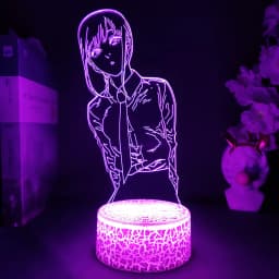 Colorful Anime Figure Nightlight Power 3D Lamp Denji Manga Lights Cute Makima Lighting Decoration Lamps for Bedroom Xmas Gift