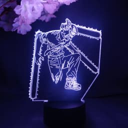 Colorful Anime Figure Nightlight Power 3D Lamp Denji Manga Lights Cute Makima Lighting Decoration Lamps for Bedroom Xmas Gift