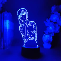 Colorful Anime Figure Nightlight Power 3D Lamp Denji Manga Lights Cute Makima Lighting Decoration Lamps for Bedroom Xmas Gift