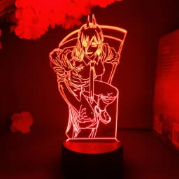 Colorful Anime Figure Nightlight Power 3D Lamp Denji Manga Lights Cute Makima Lighting Decoration Lamps for Bedroom Xmas Gift