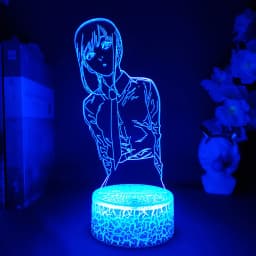 Colorful Anime Figure Nightlight Power 3D Lamp Denji Manga Lights Cute Makima Lighting Decoration Lamps for Bedroom Xmas Gift