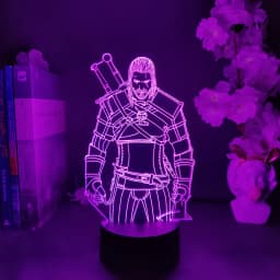 Witcher-ed Action Figure Nightlight LED Game Lamp Cool PC Decoration RGB Lighting Wild Hunt Geralt Xmas Gift for Mancave Decor