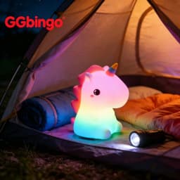 Cute Silicone Squishy Fox Rabbit Night Lamp Dimmable Rechargeable Nursery Nightlight with Timer & Touch Sensor for Bedside Table