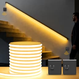 24V Wireless PlR Motion Sensor COB LED Neon Strip NightLight for Bed Bathroom Stair Hallway Lighting 3/5/10m Solid Silicone Tape