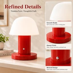 Bedroom Living Room Dining Room Outdoor Rechargeable Mushroom Table Lamp LED Touch Switch Small Mushroom Night Light