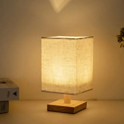 Square Cloth Cover Small Night Lamp near Decoration Bedroom Table Lamp Retro B & B Custom Remote Control Bedroom Light
