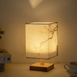 Square Cloth Cover Small Night Lamp near Decoration Bedroom Table Lamp Retro B & B Custom Remote Control Bedroom Light