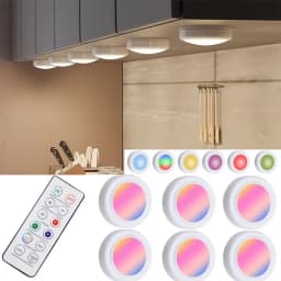 LED Puck light Remote Control 16 Color Changeable Dimmable Wireless Touch Sensor Battery Operated Kitchen Hallway Ambient light