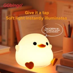GGbingo Rechargeable Night Light LED Cartoon Animal Silicone Lamp for Kids Touch Sensor Timer USB Children's Room Dec