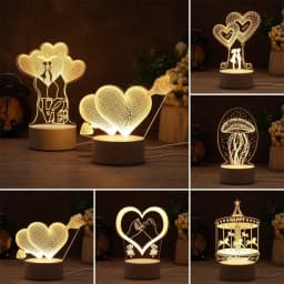 3D Lamp Acrylic USB LED Night Lights Neon Sign Lamp Xmas Christmas Decorations for Home Bedroom Birthday Decor Wedding Gifts