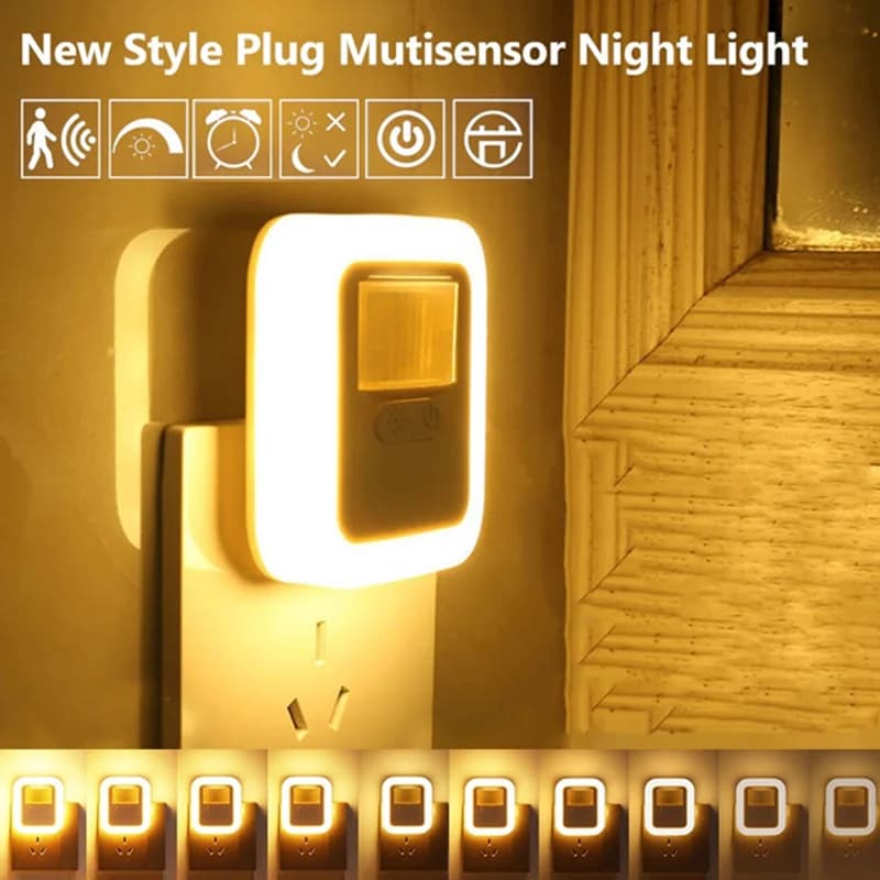 Led Motion Sound Sensor Night Light Bedroom Decor Lamp Home Staircase Closet Aisle Decorative Night Lamp Christmas Kids Gifts