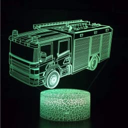 Nighdn 3D Fire Truck Night Lamp 7 Colors Changing USB Acrylic Optical Illusion LED Table Lamp Birthday Christmas Gift Kids Toys