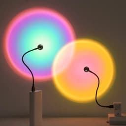 USB Sunset Projection Lamp Rainbow Atmosphere Night Light Sunset Light for Photography Selfie Coffee Store Live Wall Decoration